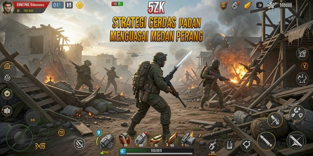 Tampilan utama gameplay 5ZK yang menampilkan taktik dan strategi.