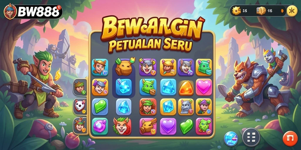 Tangkapan layar gameplay BW888 dengan aksi seru mencocokkan buah.