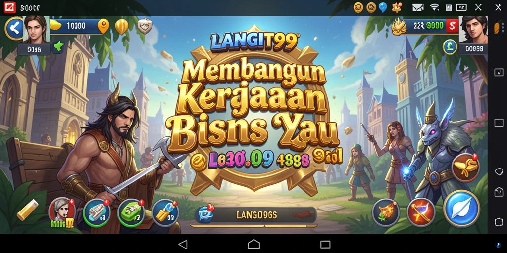 Tampilan gameplay menampilkan suasana bisnis yang dinamis.