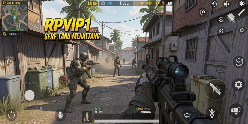Screenshot gameplay RPVIP1 yang menggambarkan pertempuran mendebarkan.