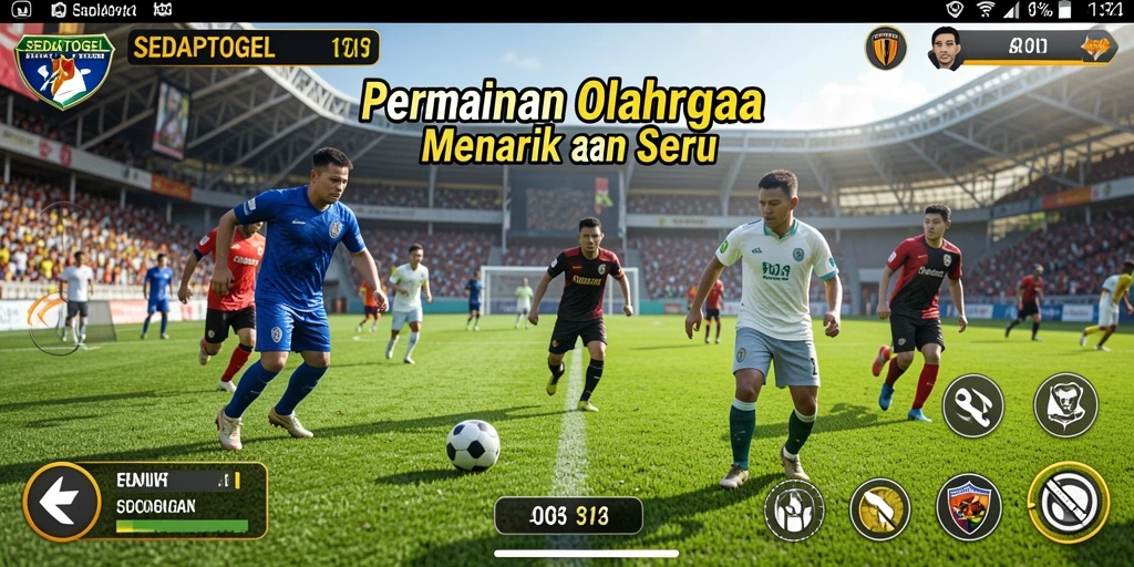 Tampilan gameplay SEDAPTOGEL yang menampilkan adegan olahraga yang seru.