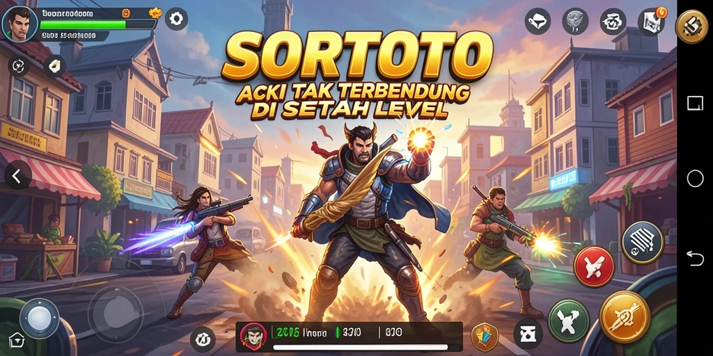 Tampilan aksi mendebarkan dalam permainan SORTOTO.